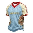 thumbnail image 2 of Mexico 2026 Soccer Cup Jersey for Men, V-Neck Short Sleeve Athletic Training Top, Breathable Sports Shirt, Active Fan Support Tee, Lightweight Casual Pullover, 1 Pack Light Blue XXL, 2 of 5