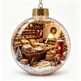 thumbnail image 2 of Qwtwty Glowing Christmas Decorations Mini Story Ornament, Light-Up Holiday Scene Christmas Tree Hanging Decoration with Warm LED Light, 2 of 7