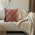 thumbnail image 2 of Btomtd 17.7x17.7 in Plaid Flannel Pillow Cover Decorative Pillow Case Gorgeous Living Room Sofa Cushion Home Pillowcase Patterned Decor, Watermelon Red, 2 of 6