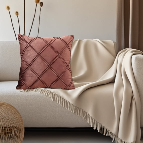 VOTRUDI Watermelon Red Checkered Pillow Cover 18x18 - Soft Polyester Decorative Throw Pillowcase with Hidden Zipper for Living Room, Sofa, Outdoor Garden, Spring Easter Decor