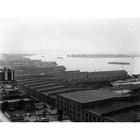 Warehouses Line The Brooklyn Shore Of New York Harbor View South Includes GovernorS Island In The Mid-Ground And Staten Island In The DistanceCa 1912 Lc-D4-15713 History
