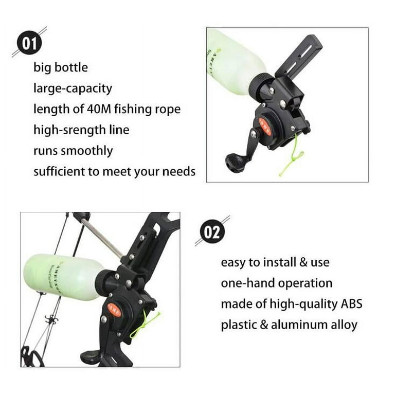 Archery Compound Bow Fishing Reel Rope Pot Bowfishing Reel 40m