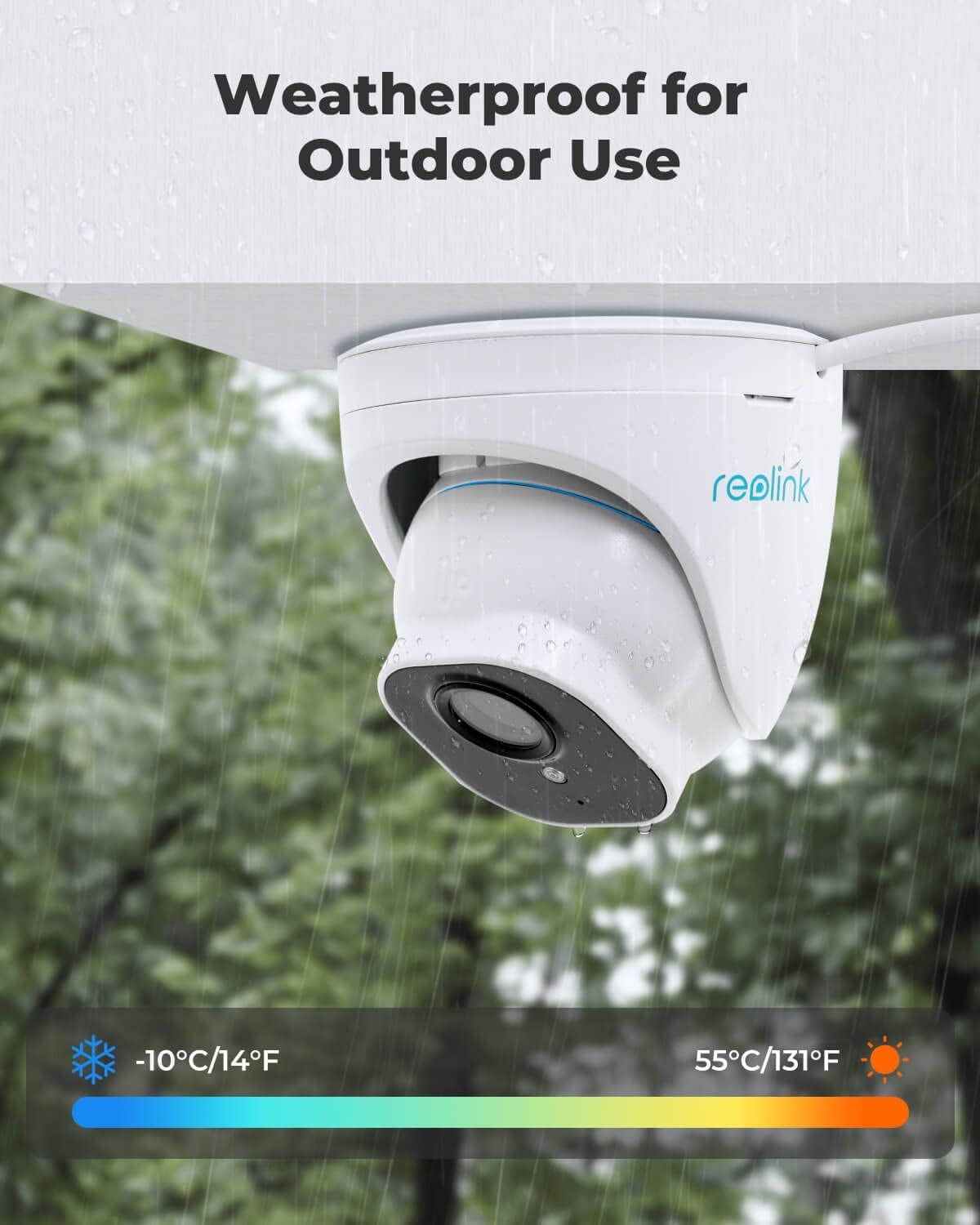 Reolink 5MP Outdoor Security POE IP Camera, Smart Human/Vehicle Detection, Audio Recording, Supports Google Assistant, IP66 Weatherproof, Time-Lapse, Night Vision, RLC-520A