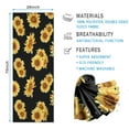thumbnail image 2 of Black Yellow Sunflower Pattern Hot Yoga Mat Towel Non Slip for Hot Yoga - Quick-Drying Yoga Mat Cover with 4 Corner Pockets with Travel Bag - Hot Yoga Towel Non Slip 70"x26", 2 of 6