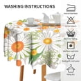 thumbnail image 6 of Odenmar Daisy Floral Round Tablecloth 60 Inch, Farmhouse Waterproof Table Cover, Rustic Flower Design for Dining Table, Kitchen, Party Indoor Outdoor, 6 of 6
