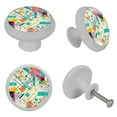 thumbnail image 4 of Geometric Cube Fluorescent Drawer Pulls with Screws: Round 4-Pack - Glow-in-the-Dark Knobs, for Cabinets, Wardrobes, and Dressers Furniture Decor, 4 of 6