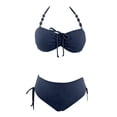 thumbnail image 5 of MLQIDK Women's Two Piece Swimwear Set High Waisted Bikini Top with Square Neckline and Matching Bottom Tummy Control Bathing Suit 2026 Navy L, 5 of 5