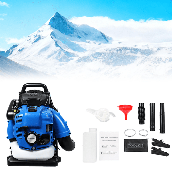 75.6CC Gas Leaf Blower, 4 Stroke Backpack Leaf Blower, Up to 900 CFM and 210 MPH , Variable Speed & Cruise Control, Powerful Blowing Force