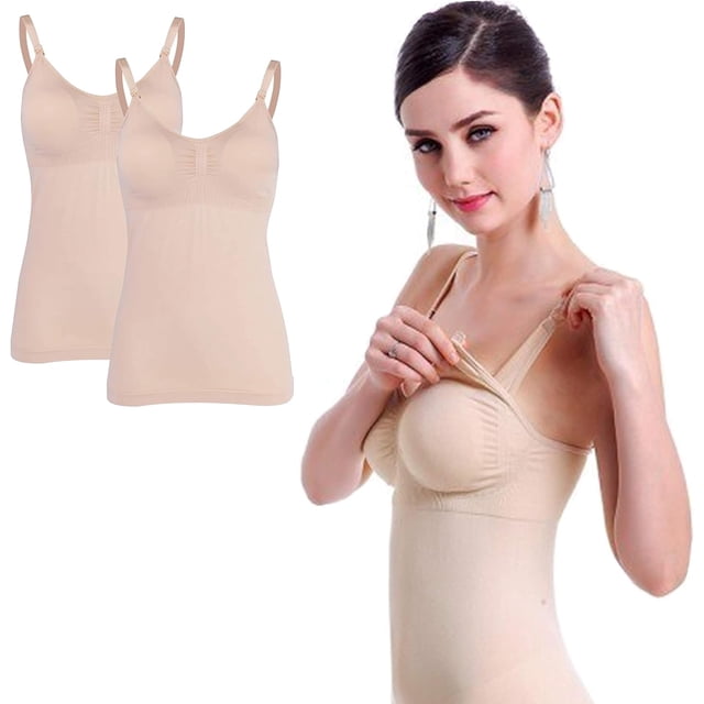 Tiernelle Set de 2 Blusas de Lactancia con diseño cómodo y Ligero. Brasier de Lactancia con Tirantes Removibles y Ajustables. Ropa de Mernidad Ideal para á primeriza. Nursing Shirt.