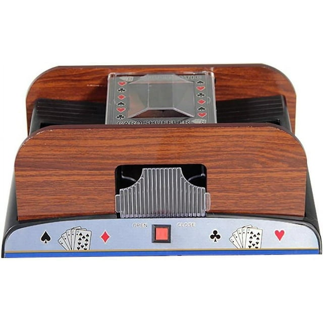 Automatic Card Shufflers, Durable and Reliable Wood Electric Card Shuffler Quiet Automatic Battery Powered