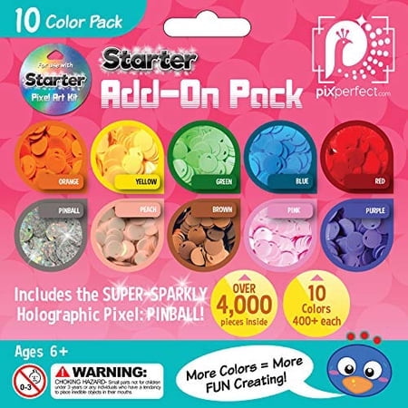 Pix Perfect Ensemble d'Accessoires Additionnels 10 Couleurs - Recharge pour Trousse de Départ Pixel Art 8 Couleurs