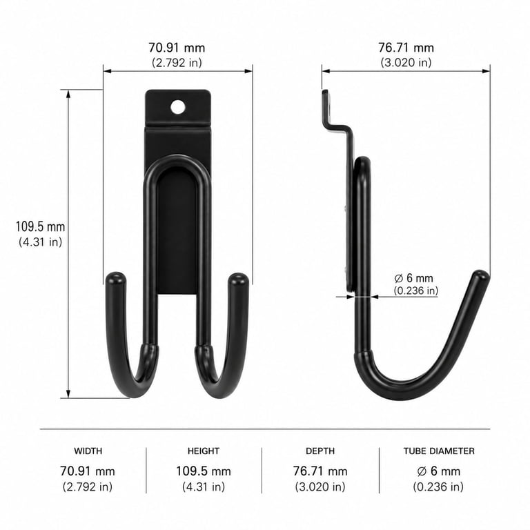 Hyper Tough Heavy-Duty Steel Slatwall Dual J Hook, Black - Walmart.com