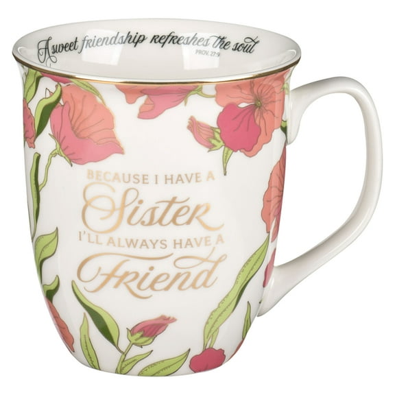 Mug Pink Sister, Always a Friend Prov. 27:9, (Hardcover)