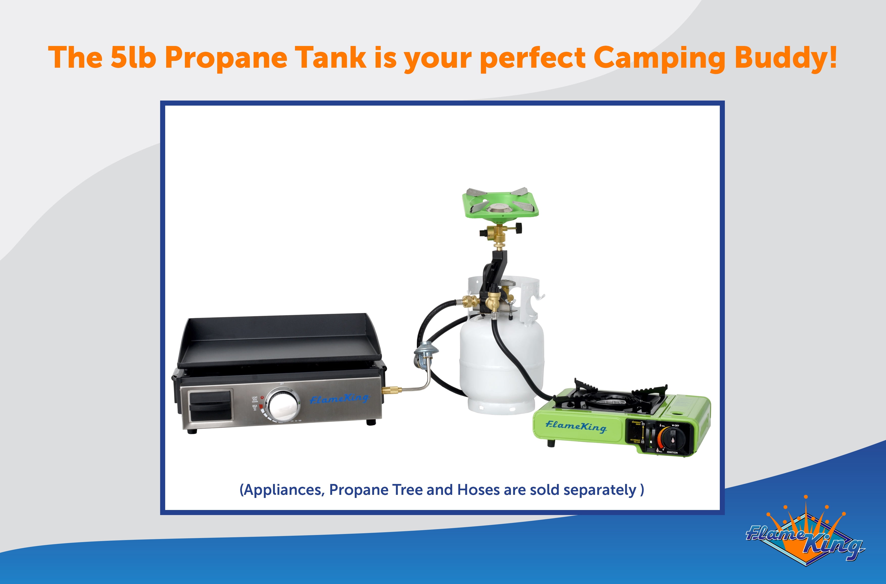 Flame King 5LB Empty Propane Tank LP Cylinder with OPD Valve, YSN5LB