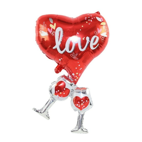 2Pcs Valentines Day Heart Balloons Red Love Heart Foil Mylar Balloons for Valentines Day Party Engagement Anniversary Wedding Birthday Decor Supplies, Red
