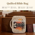 thumbnail image 7 of Xixirimido Quilted Bible Cover Bible Case for Women, Large Bible Carrying Case with Handle, Bible Study Supplies & Christian Gift for Men, Bear Forest Sunset Glow Pattern, 7 of 7
