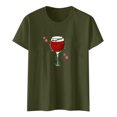 thumbnail image 2 of Gibobby Camisa navideña mujer Camiseta de manga corta con cuello redondo para mujer, divertida, informal, navideña, con copa de(AG,XG), 2 of 4