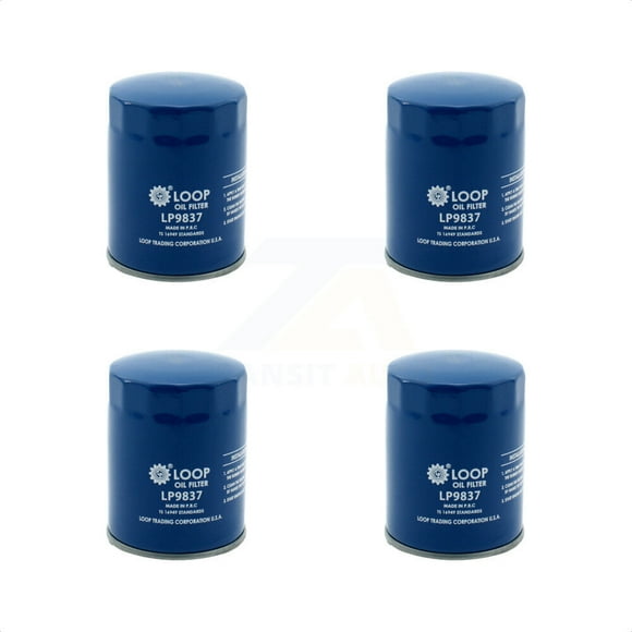LOOP Engine Oil Filter (4 Pack) for Car Chevrolet Impala Pontiac Malibu Buick GMC Colorado Montana Canyon G6 Uplander Lucerne LaCrosse Cadillac Trailblazer Saturn Envoy Hummer H3 Vue Allure KLO-100051
