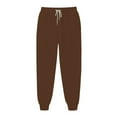 thumbnail image 3 of MIUOWANP Women's Straight Sweatpants Ladies' Solid Color Casual Leg Binding Loose Casual Sports Sweatpants Long Pants Brown L, 3 of 4