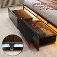 thumbnail image 7 of ARICOEASY Queen Size Bed Frames with Storage Headboard, LED Lights, USB/Type-C Charging Station, Dustproof Drawers, Ergonomic Design, No Box Spring Needed, Black, 7 of 7