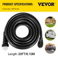 thumbnail image 6 of VEVOR 20FT 50A Generator Power Cord 125/250-volt 14-50P to CS6364 Locking Connector, 6 of 9