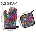 thumbnail image 2 of Yayeee Oven Mitts and Pot Holder Set of 4 Heat Resistant Kitchen Gloves Baking Hot Pad, Charming Floral Pattern, 2 of 5