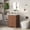 Walnut, variant on 36" Fluted Bathroom Vanity with Ceramic Sink, Farmhouse Freestanding Storage Cabinet, 2 Drawers + 1 Flip-Down Drawer, Easy Assembly & Wipe-Clean Surface, White Finish for Small Space