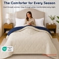 thumbnail image 7 of Loomsnest Diamond Quilted Twin Comforter, All Season, Soft, Lightweight, Reversible Down Alternative Duvet Insert (Beige & Navy), 7 of 7