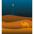 thumbnail image 3 of Desert Duvet Cover Set, Nighttime Dunes and a Camel Stars in the Sky, Decorative 2 Piece Bedding Set with 1 Pillow Shams, Twin Size, Petrol Blue Amber, by Ambesonne, 3 of 3