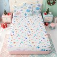 thumbnail image 4 of Erosebridal Watercolor Snowflake Zipper Queen Comforter Set with Fitted Sheet and 2 Pillowcases,Blue Pink Winter Art Zipper Bedding Set,Colorful Stars Reversible,4 Pieces, 4 of 7