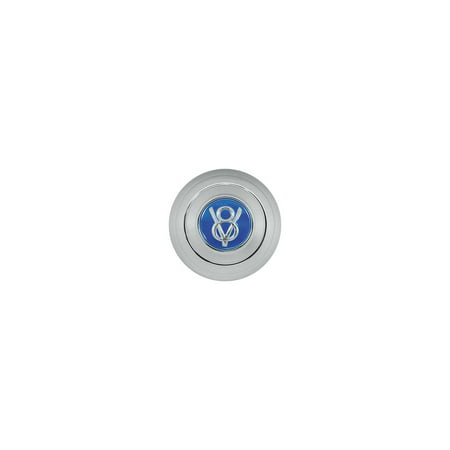MACs Auto Parts Premier  Products 32-11919 Hub Cap - V8 Embossed - Painted Ford Blue - Stainless Steel- 5-3/4 - Ford