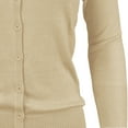 thumbnail image 2 of YEMAK Women's Knit Cardigan Sweater – 3/4 Sleeve Crewneck Basic Classic Casual Button Down Soft Lightweight Top, 2 of 11