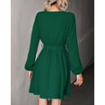 thumbnail image 3 of Vestido corto de encaje, vestido corto con escote en V para mujer, vestido corto, características de vanguardia, 3 of 7