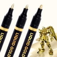 thumbnail image 1 of Marcadores Permanentes COORIART Dorado Cromado para Metal, Plástico y Tela, Juego de 3 Puntas, 1 of 6