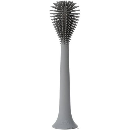 

Ezpz Bottle Brush Cleaner (Gray) - 100% Silicone Reusable Durable Long-Lasting Hypo-Allergenic Brush With Suction Base For Cleaning Dishes Cookware And Feeding Accessories