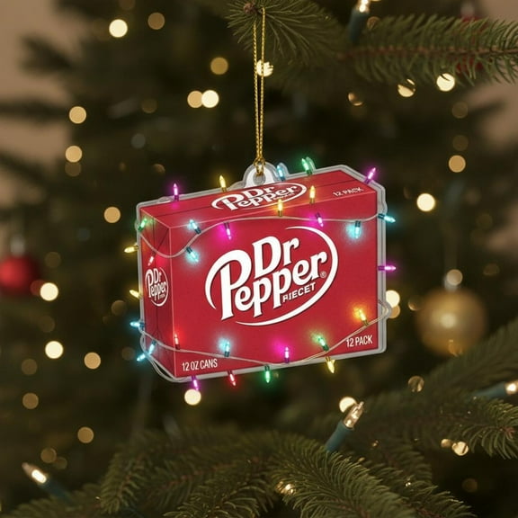 Personalized Soda Pack Ornament, Custom Name Acrylic Ornament 2025, Funny Christmas Decor, Beverage Lover Gift, Unique Holiday Tree Keepsake