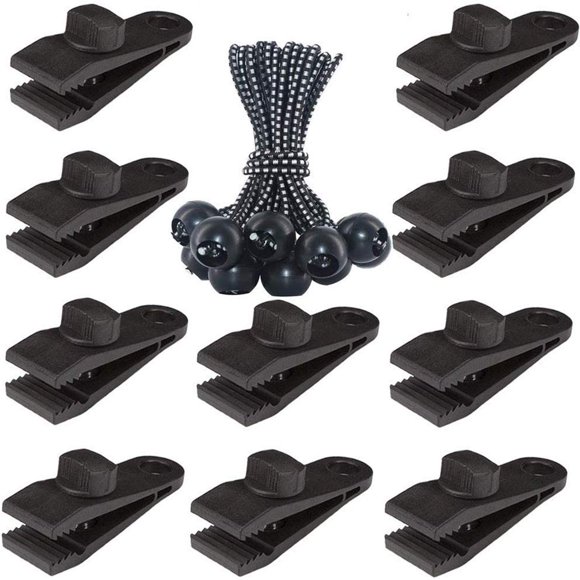 Clips para Lona Agarre de Bloqueo Paquete de 20 Abrazaderas para Lona Clips de Sujeción para Carpa de Tiburón de Alta Resistencia Soporte para Cubierta de Toldo de Piscina Clip de Cuerda Elástica Abra