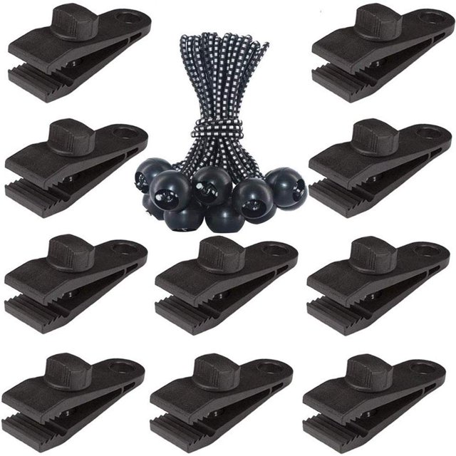 Clips para Lona Agarre de Bloqueo Paquete de 20 Abrazaderas para Lona Clips de Sujeción para Carpa de Tiburón de Alta Resistencia Soporte para Cubierta de Toldo de Piscina Clip de Cuerda Elástica Abra