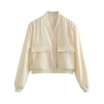 thumbnail image 3 of Chaqueta De Mujer Primavera Para Mujer Damas Recortadas Dos Bolsillos Grandes Abrigo Casual S Beige Sunnimix chaqueta de primavera para mujer, 3 of 8