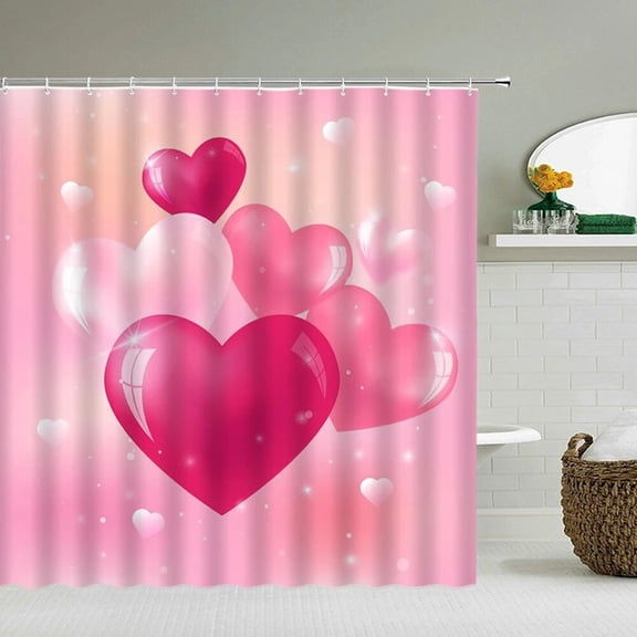 Love Pomantic Shower Curtain Waterproof Bathroom Curtain 3d Printing Polyester Cloth With Decoration Bathroom Screen