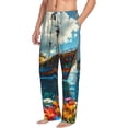 thumbnail image 6 of Salouo Floral Ship On Ocean Print Pajama Pants for Men, Lounge Pants Elastic Waistband Casual Men's sleepwear Loungewear Sleep Pajama Pant -Large, 6 of 7