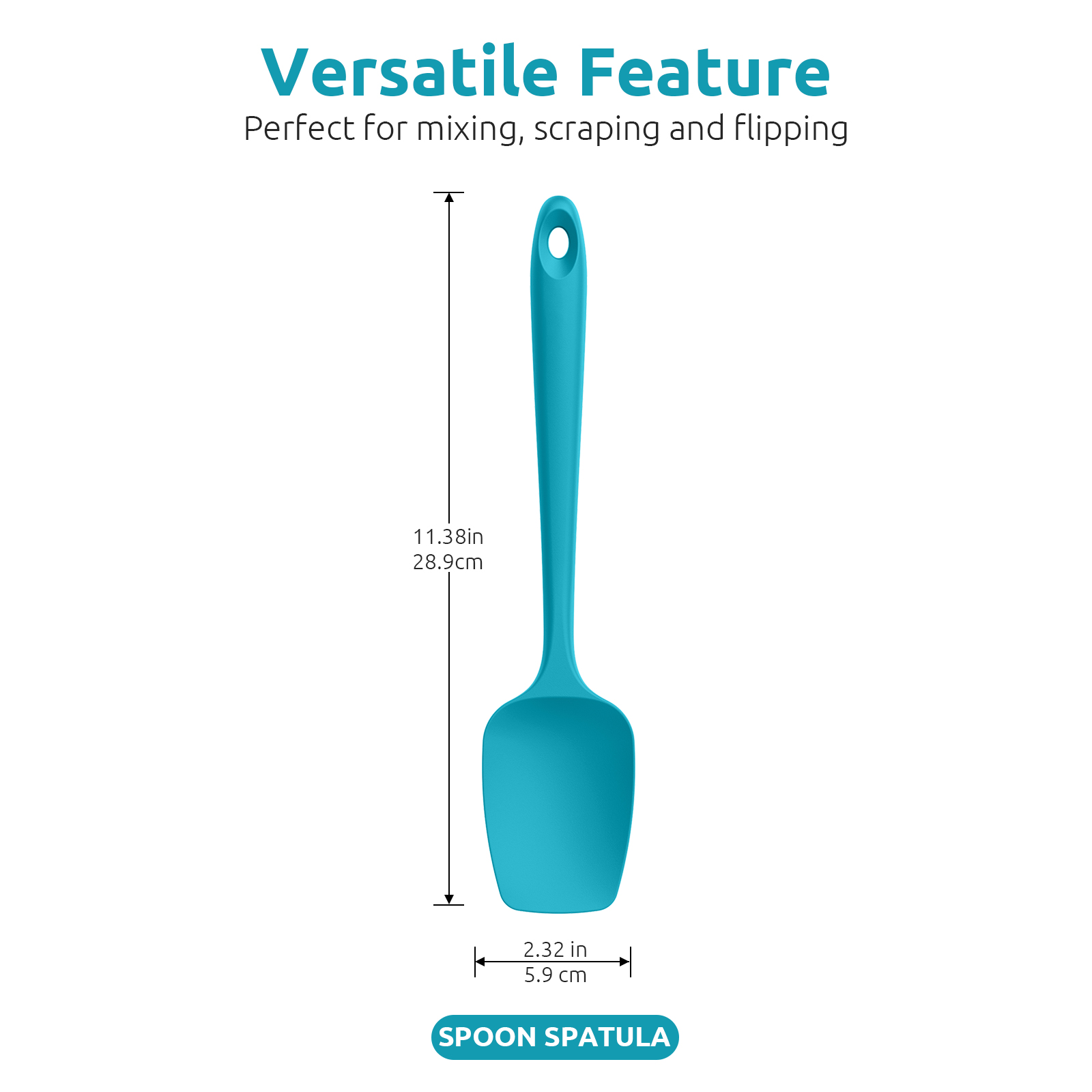 U-Taste Silicone Spoon Spatula Set of 3, 600°F Heat Resistant photo 4