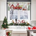 thumbnail image 3 of Winter Christmas Farmhouse Curtain Tier and Valance Set ,3 Piece Rod Pocket Short Window Curtains-24INCH,Truck Snowman Gnome Small Window Treatment Tiers, 3 of 5