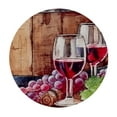 thumbnail image 4 of Wine Theme Round Tablecloth, Fitted Table Cover with Elastic Barrel Purple Grapes Kraft Paper Table Cloth Outdoor Dinning Party Waterproof, 4 of 8