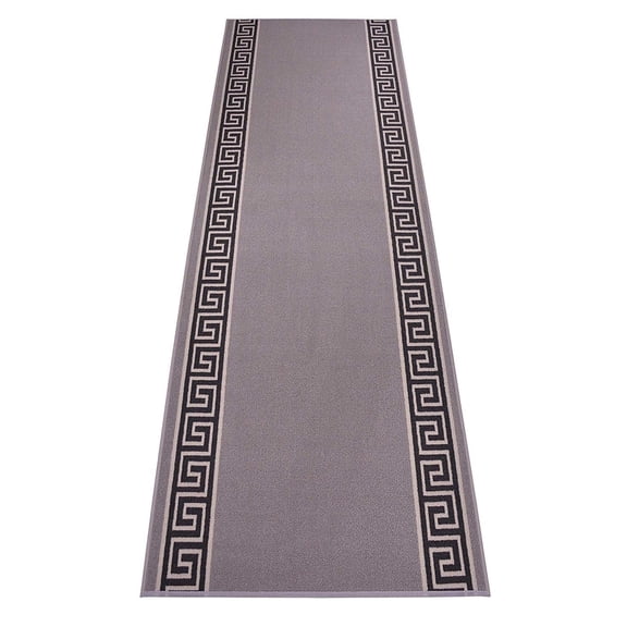 Extra-Long Low Pile Runner Rug Skid Resistant Backing Rug Runner Bordered Geometric Abstract Design Cut to Size Roll Runner Rugs - 2 Feet x 36 Inch