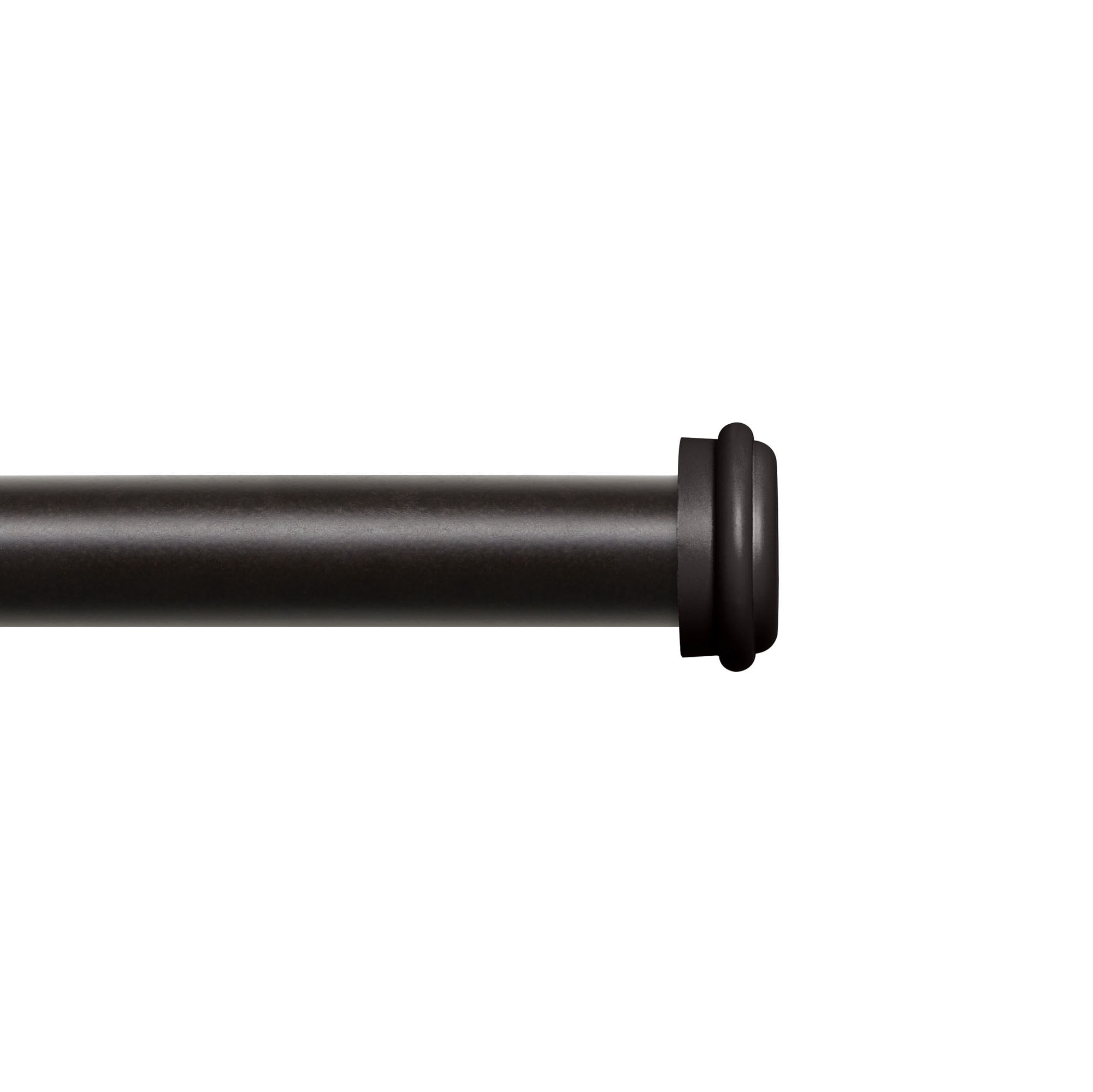 EXCLUSIVE HOME Topper 1" Curtain Rod and Coordinating Finial Set, Matte Bronze, Adjustable 66"-120"