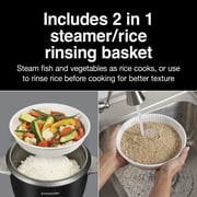 Proctor Silex 16 Cup Rice Cooker & Food Steamer with Steam & Rinse Basket, Black