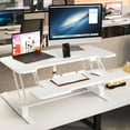 thumbnail image 4 of Mount-It! Electric Standing Desk Converter with 38" Desktop, White, 4 of 9