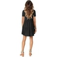 thumbnail image 3 of Femmes Été Tunique Robe V Cou Décontractée Fluide Swing Shift Robes, 3 of 4