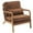 Brown, variant on Tcbosik Modern Upholstered Lounge Armchair with Solid Wood Frame, Mid-Century Linen Fabric Accent Single Chair w/ Plush 5.5" Cushion & Lumbar Pillow, Perfect for Living Room, Reading Nook, Off-White